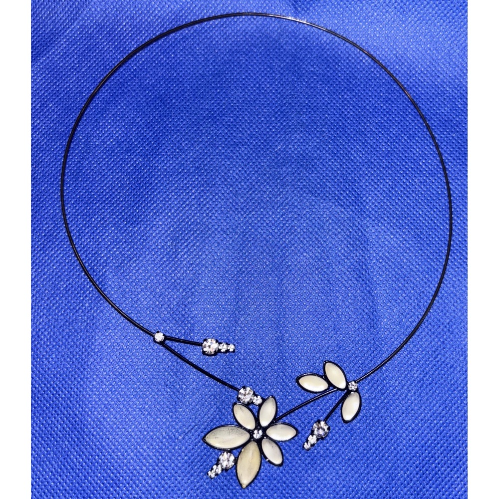 Memory Wire Fashion Rhinestone Choker Necklace - Evening